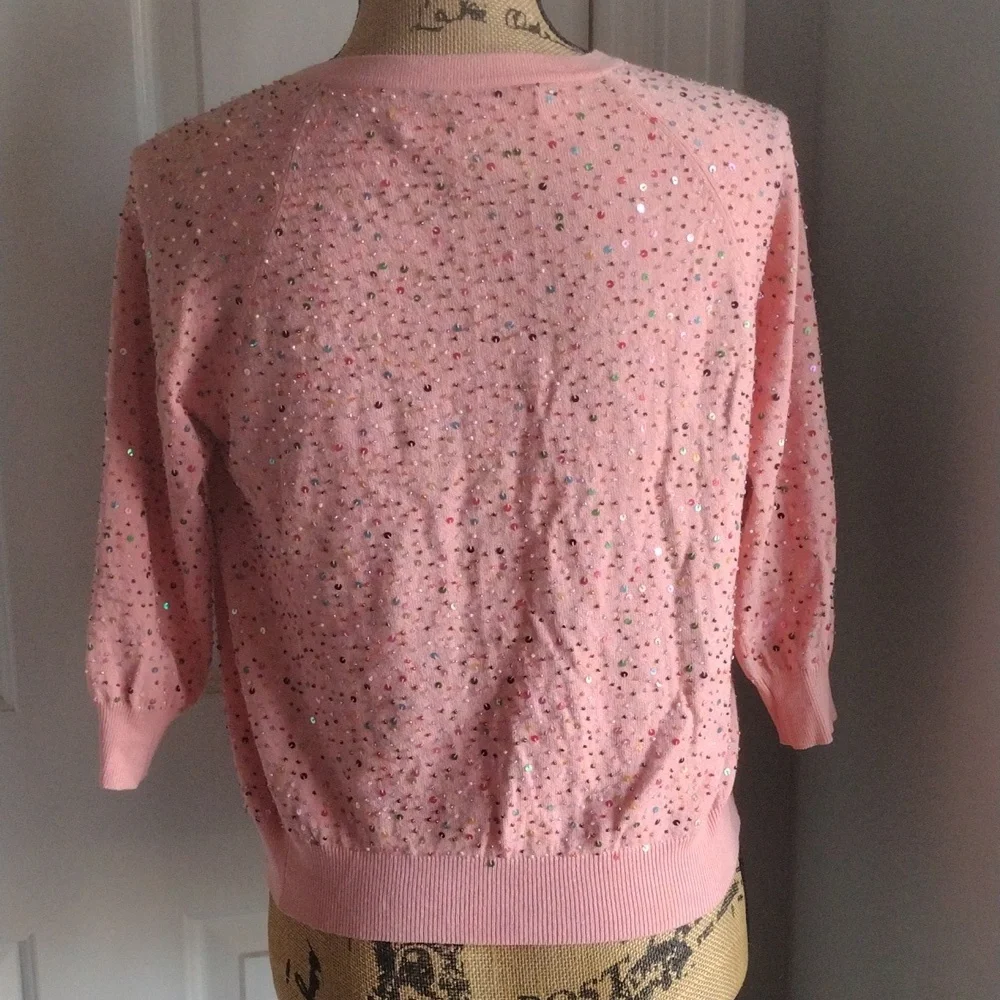 Cynthia Steffen Beaded and Sequined 3/4 Cardigan - Picture 5 of 6